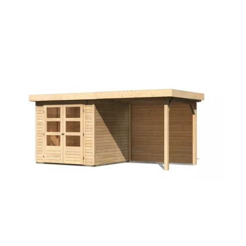 fából készült kerti ház KARIBU ASKOLA 2 + egy menedéket 240 cm beleértve a hátsó falat is (9164) natur LG3210