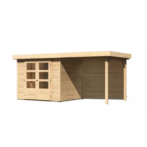 fából készült kerti ház KARIBU ASKOLA 3 + egy menedéket 240 cm beleértve a hátsó falat is (9170) natur LG3231