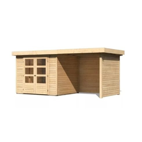fából készült kerti ház KARIBU ASKOLA 3 + egy menedéket 240 cm (77725) natur LG3234